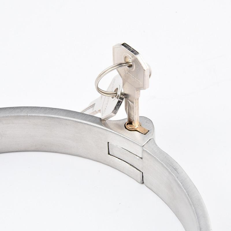 Запирающийся шейный ошейник из нержавеющей стали, металлическая цепь-поводок, бондаж, ограничение, раб, взрослые игры, эротические секс-игрушки для пар