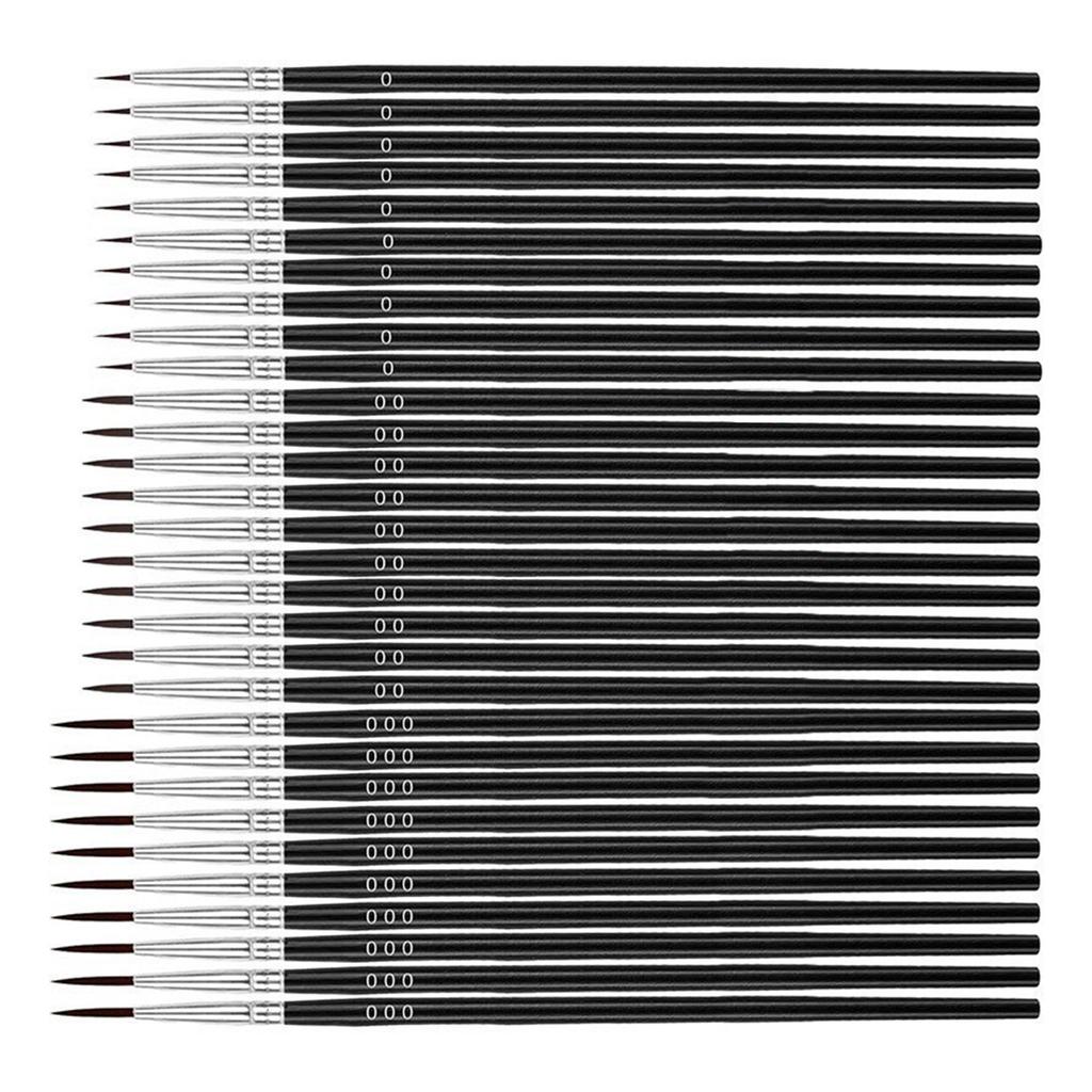 30 шт. 3 размера тонких кистей для рисования #0 #00 #000 нейлоновая кисть для рисования волос кисть для рисования мелких деталей принадлежности для рисования