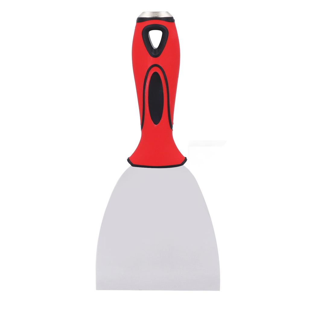 Скребок для краски 4 дюйма из нержавеющей стали с мягкой резиновой нескользящей ручкой, скребок для шпатлевки