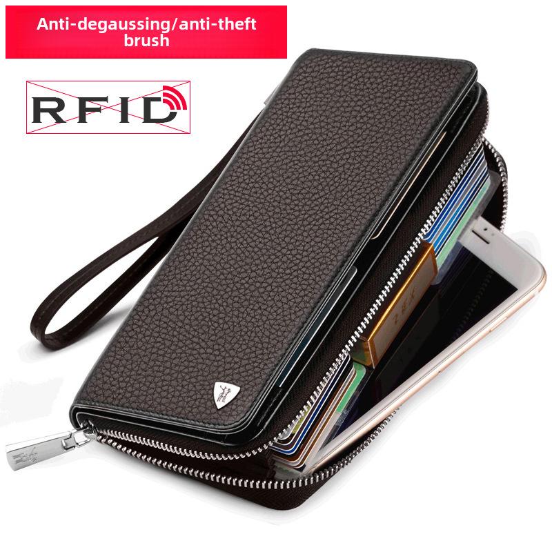 Мужской длинный кошелек из натуральной кожи King Paul - держатель для нескольких карт с клатчем большой емкости