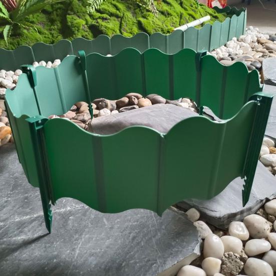 Садовая бордюрная лента Без копки Ландшафтный бордюр Соединяющиеся пластиковые бордюрные панели с колышками для газона, клумбы, забора