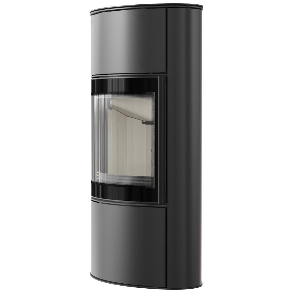 Wood burning steel stove KRATKI BJORN/W Ø 150 8 kW self closing door