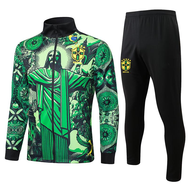 2024 country captain zipper Argentina Portugal Italy Brazil Germany warm-up jersey football jersey