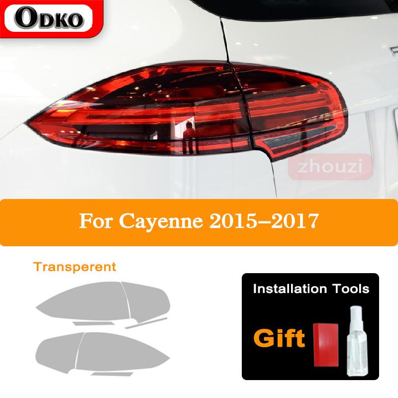 For Porsche Cayenne 2011-On 958 Car Headlight Tint Black Protective Film Taillight Transparent TPU Sticker Accessories