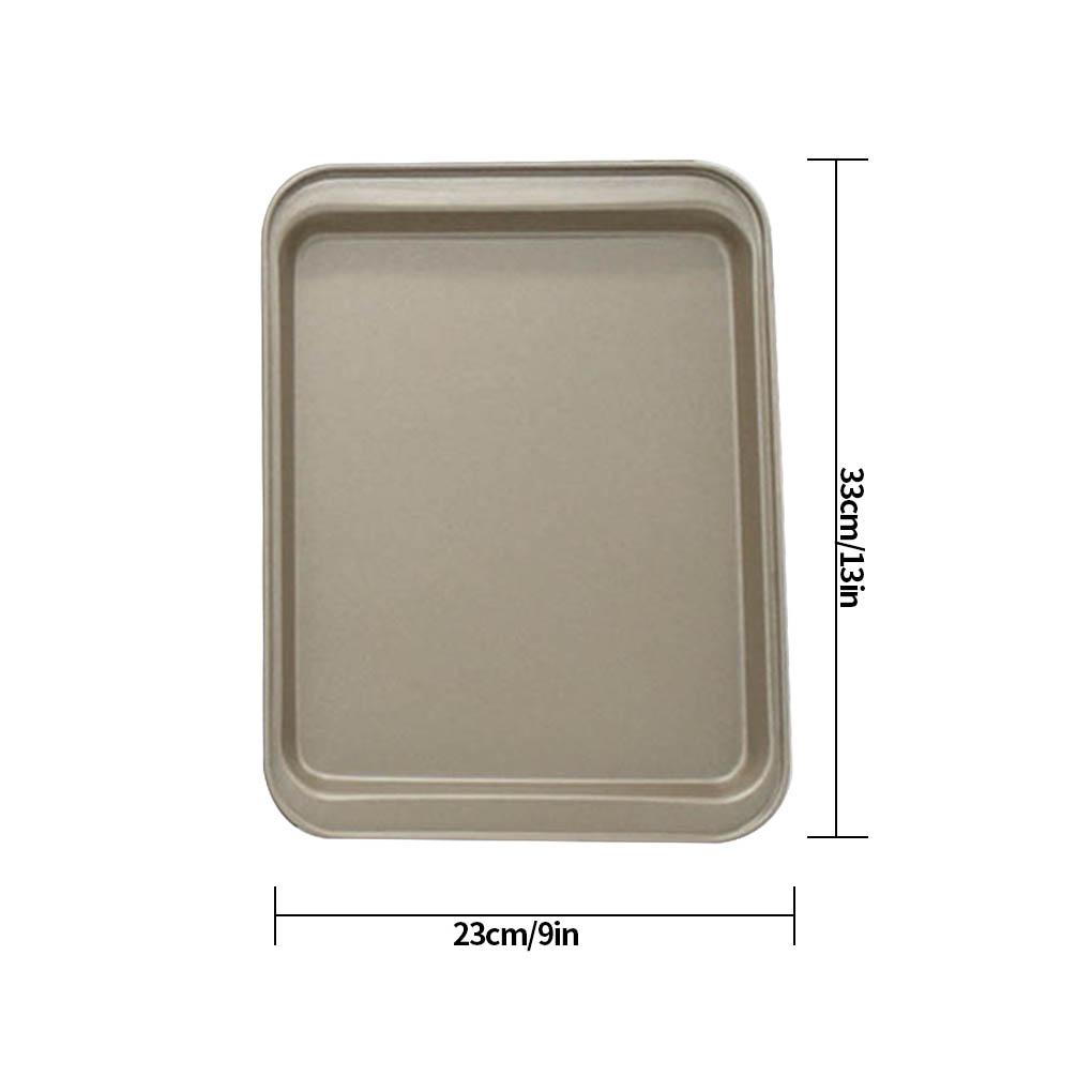 Rectangle Baking Pan Biscuit Oven Tray Coating Large Black/Gold Bakeware Deformation-resistant Plate Gold 33*23cm