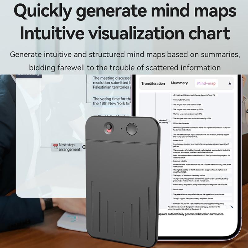 AI Диктофон Управление через приложение AI Устройство для заметок Транскрипция и Суммаризация с помощью ChatGPT Голосовой Диктофон Text Recorder Звукозапись