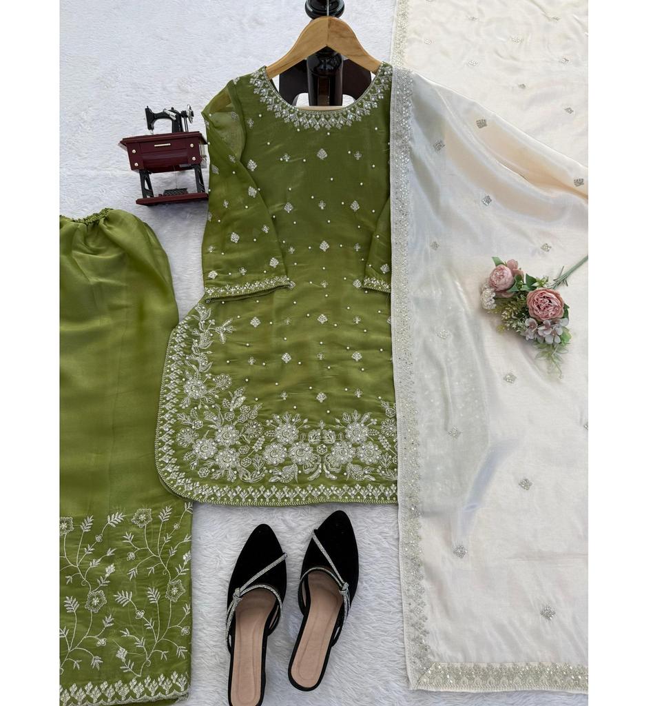 Дизайнерский набор Palzoo Элегантная этническая одежда Женский костюм Сальвар Камиз Болливудский пакистанский костюм