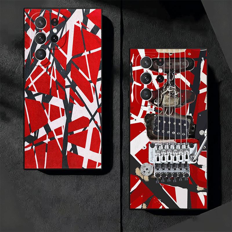 Eddie Van Halen Graphic Guitar Soft Phone Case for Samsung Galaxy S26 S25 Edge S24 Ultra S23 Plus S22 S21 FE S20 Black Cover Bac