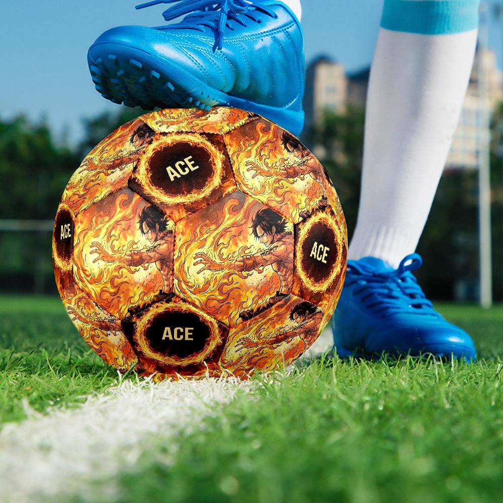 1pc One Piece Football Soccer Ball Size 5 Indoor Soccer Ball Fashion Colorful Backyard Game -Great For Sports Fans Gift HE28