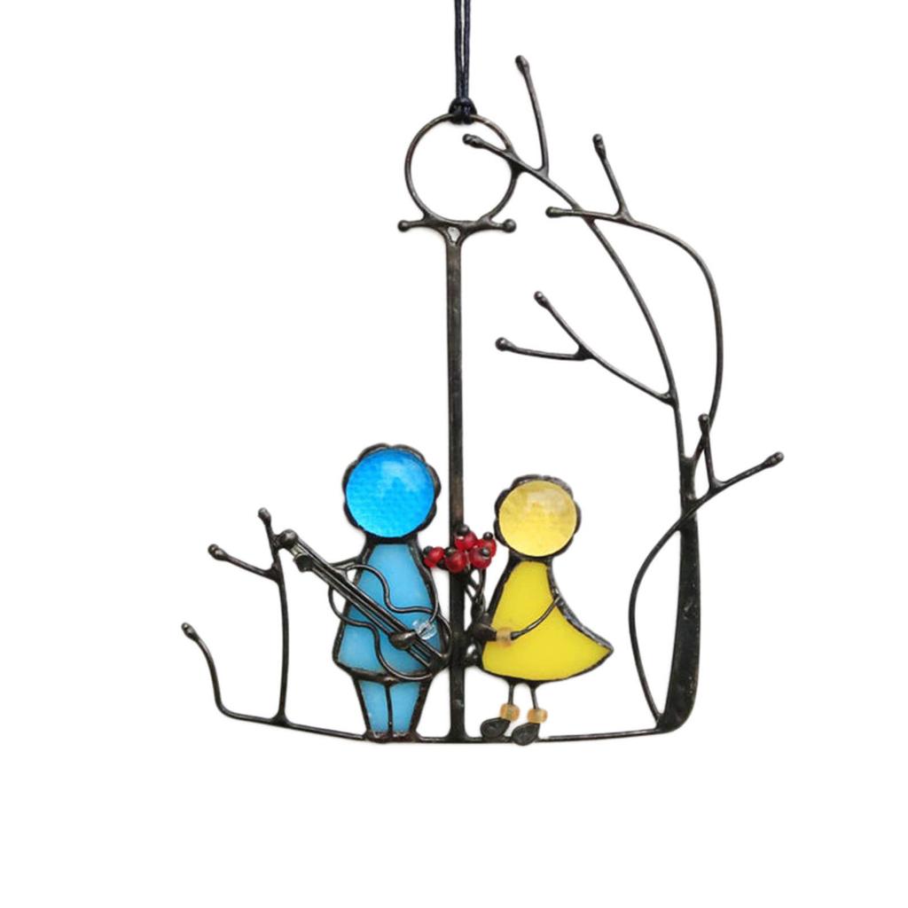 Suncatcher Art Window Hangings Angels Couple Love Home Decor Gift