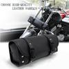 Motorcycle Tools Bag Retro Barrel Shape Motorcycle Front Bag Black Waterproof Saddlebags Motorcycle