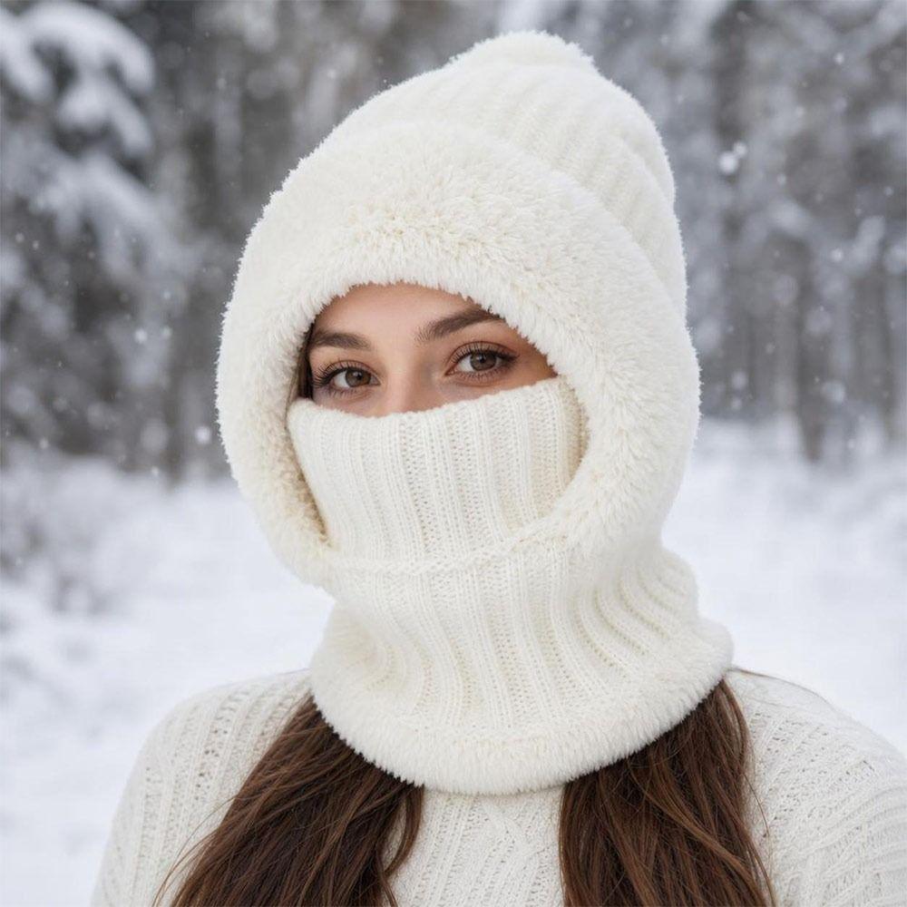 Windproof Neck Warmer Thick Warm Full Face Mask Hat Fashion Knitted Balaclava Hat Winter
