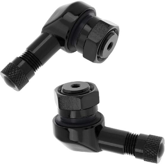 Windance 2pcs 90 Degree CNC Motorcycle Tire Valve Stems for Most Bike 10 mm to11.3 mm Tubeless Tires Easy tallation (Black)