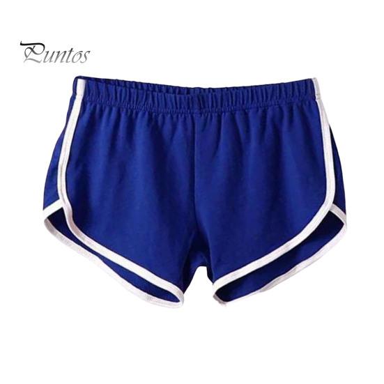 Женские спортивные шорты с эластичной талией, мини-шорты для йоги, однотонные суперкороткие брюки, легкие пляжные брюки, спортивные шорты