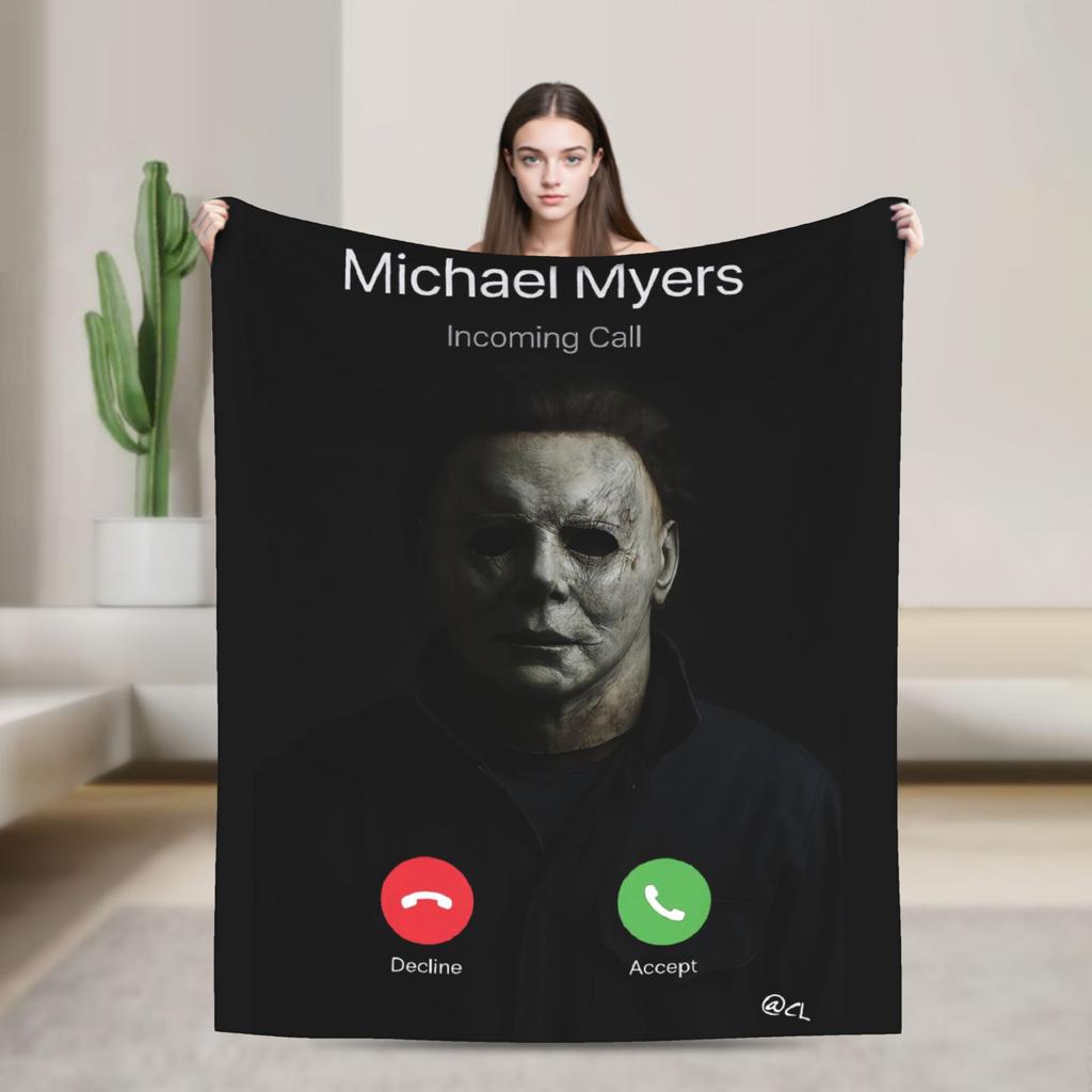 Michael Myers Halloween Blankets Picnic Flannel Throw Blanket For Couch Bed Soft Customized Quality Bedspread Birthday Gift
