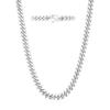 8mm Miami Cuban Curb 316L Stainless Steel with 925 Sterling Silver Hip Hop 51cm KRKC&CO Chain, Unisex, Plated, Men's Jewelry, Rapper, B-boy,