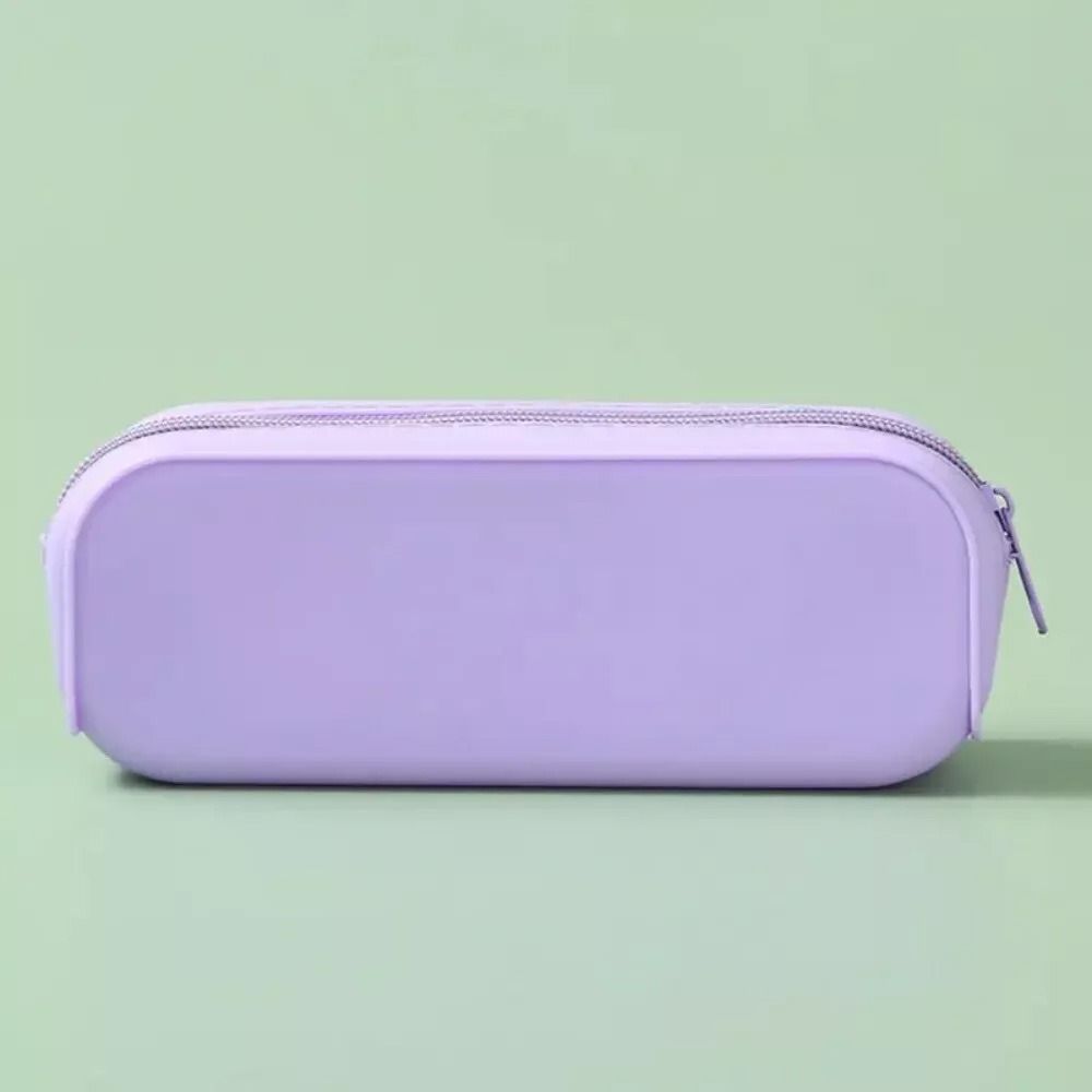 Large Capacity Pen Bag Silicone Stationery Bag Creative Pencil Case Student