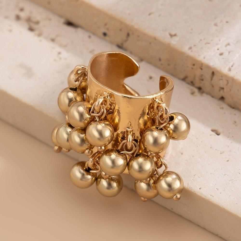 Colored Open Finger Ring Beads Ball Fashion Ring Exaggerated Small Ball Ring