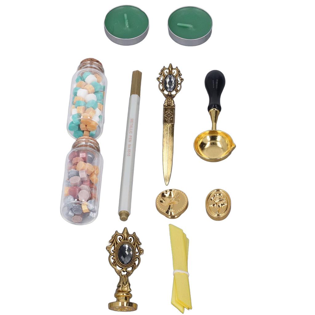 Wax Stamp Kit European Retro Stamp Hand Account Envelopes Paint Sealing Wax Kit Gift Earth Box Decoration