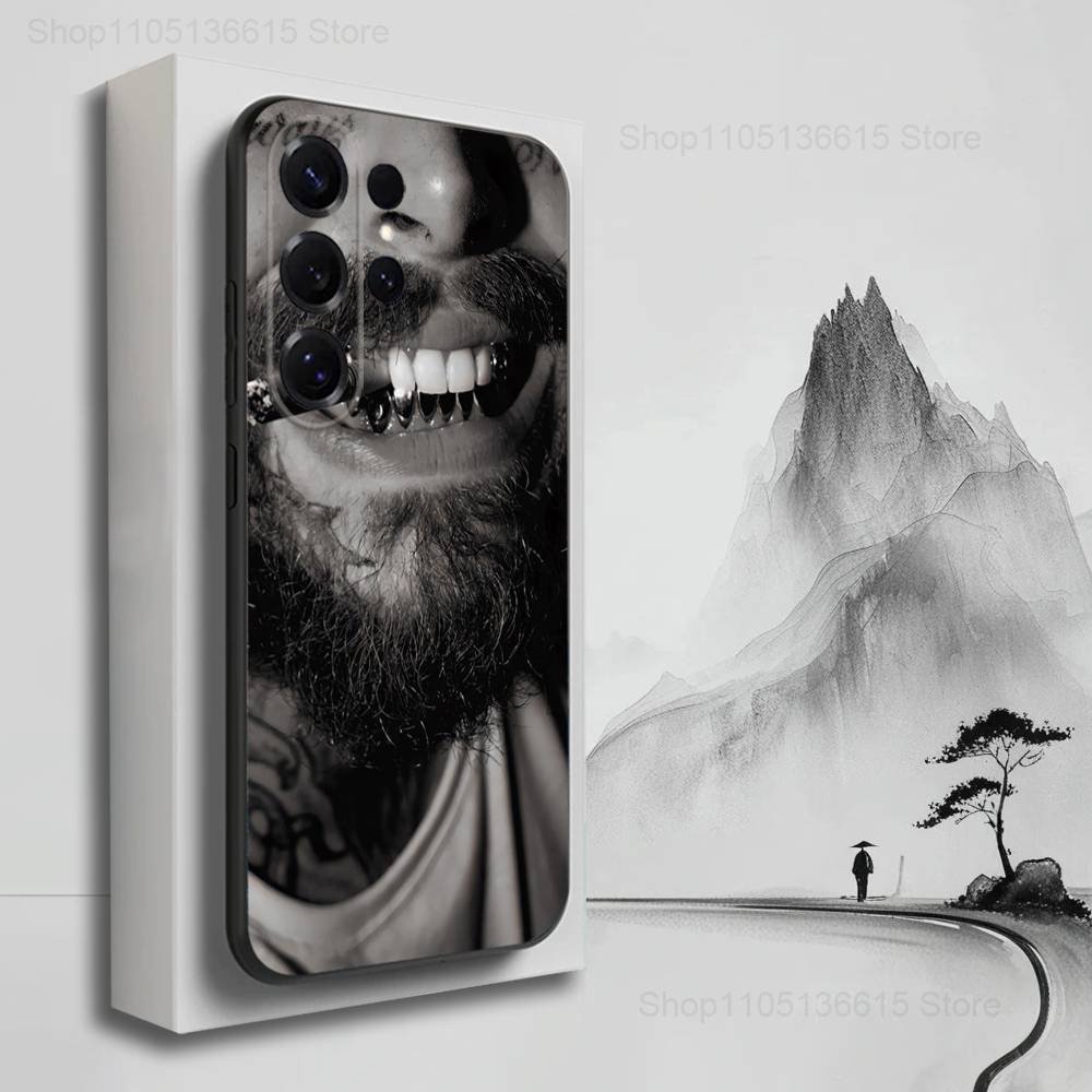 P-Post M-Malone Singer For Samsung S9,S10,S20,S10,S21,S25,S24,S23,Ultra,FE,Plus,Lite,Soft Silicone Black Case