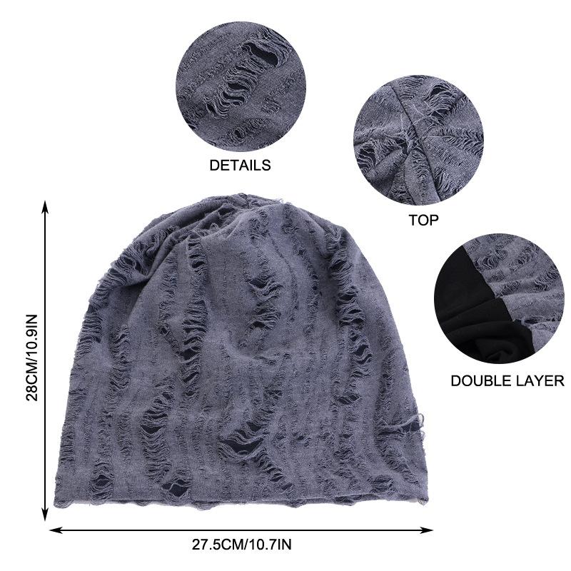 Fashion men's and women's ripped pullover hats, hip-hop headscarves, ear protectors, headscarves, hats