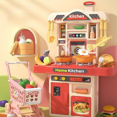Детский игровой домик, игрушка, имитация кухонного стола со звуком, детская ролевая игра, кухонная утварь для девочек, набор обучающих игрушек для приготовления пищи