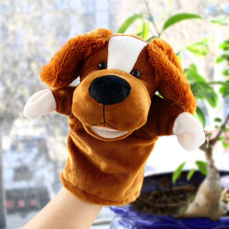 Stuffed Plush Animals Playthings Hand Finger Story Puppet Kawaii Dolls Learning Infant Playthings Duck Lamb Cow Dog Horse Kids Toy Gift Idea