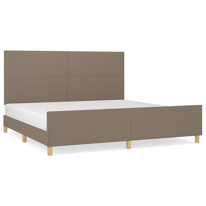 VidaXL Cadre de lit avec tête de lit Taupe 200x200 cm Tissu 3124923