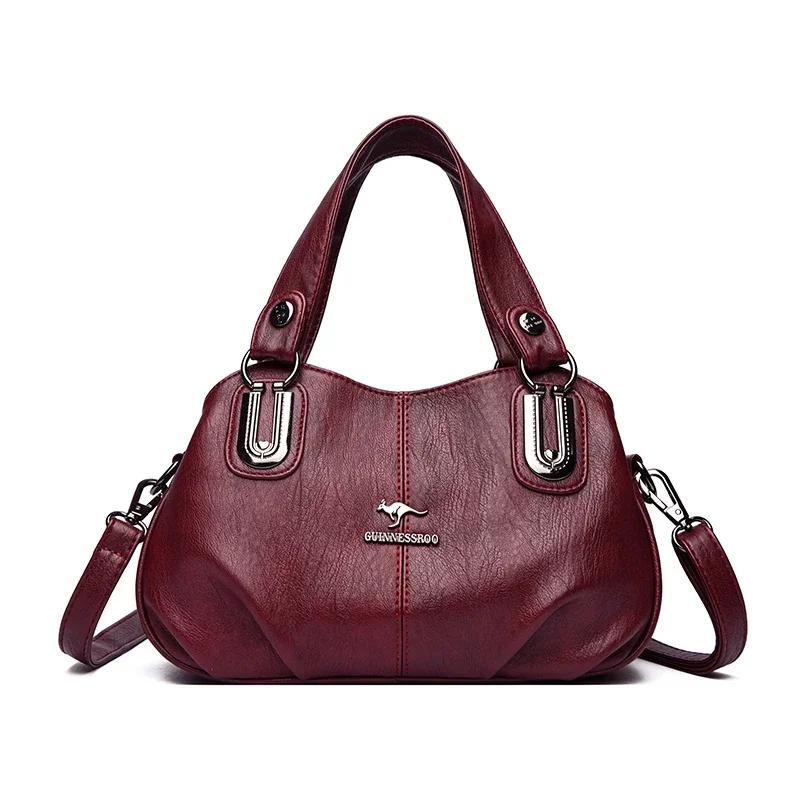 Сумка через плечо из искусственной кожи для женщин, вместительная, с замком-молнией