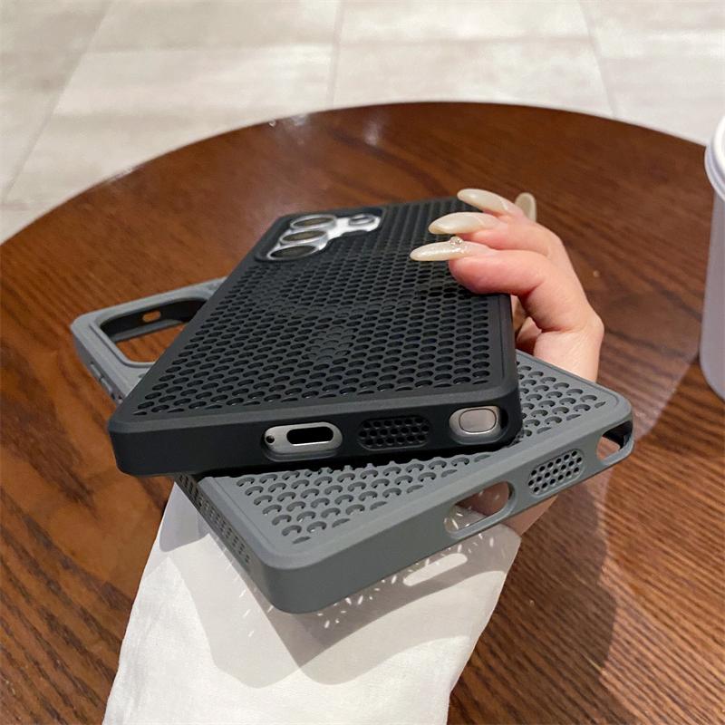 Роскошный дышащий чехол Magsafe для Samsung S25 S24 S23FE S22 Ultra Plus с магнитной беспроводной зарядкой, твердый чехол