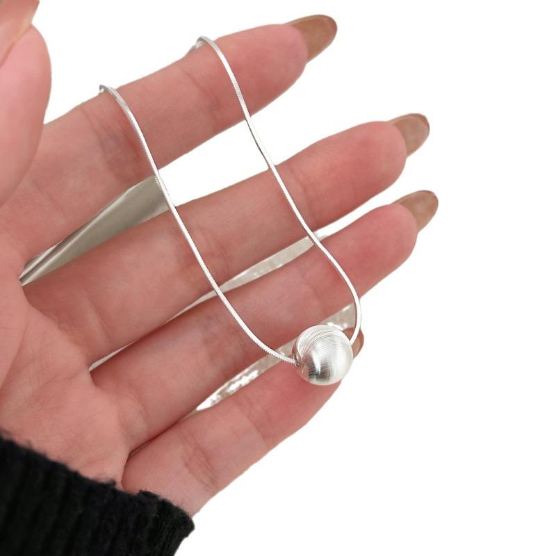 Серебряное ожерелье 925 пробы с бусиной-подвеской, простое, для женщин, свадебные, помолвочные украшения, модные классические, подарок, вечеринка, высокое качество