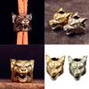 Unique Brass Wolf Head Ornament for Backpack Decoration Stylish Paracord Keychain Pendant Jewelry Making Supplies