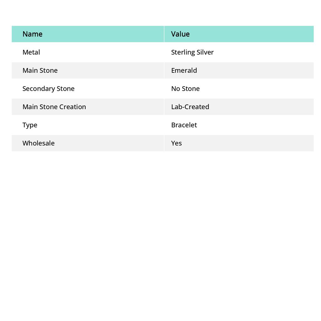 Emerald(Simulated) Ethnic 925 Sterling Silver Bracelet 7-8" F4D60