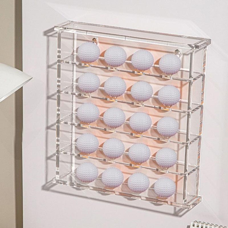Golfs Display Case, Wall Mounted Acrylic Golfs Display Rack Clear Golfs Display Cabinet Golfs Display Stand for Golfs