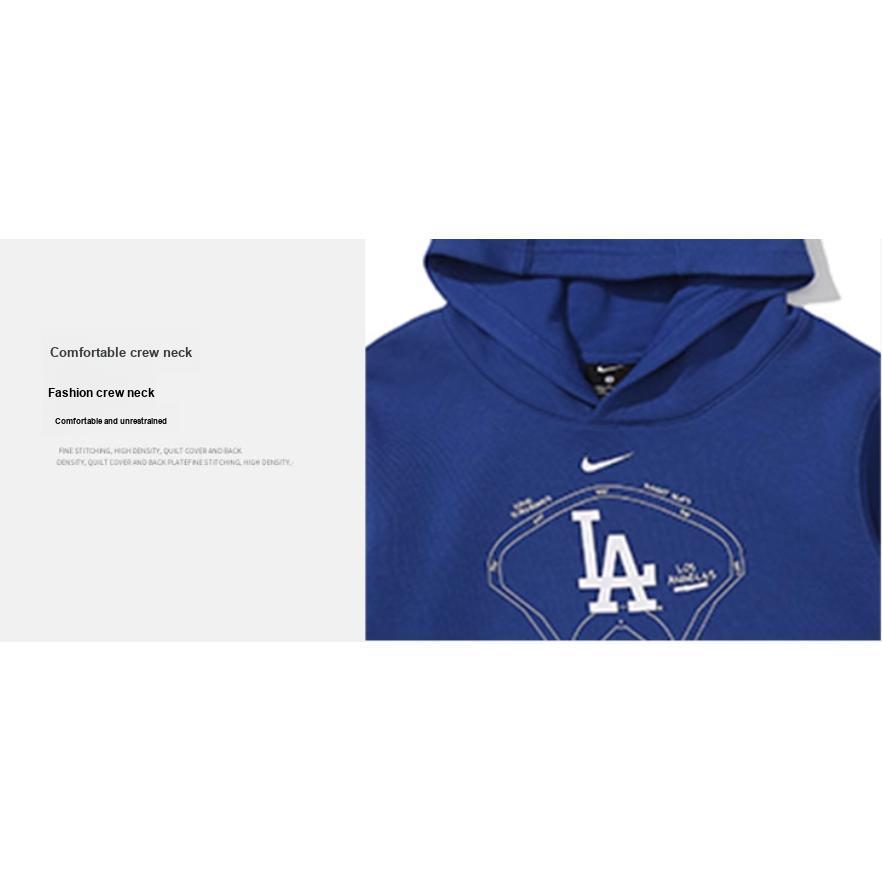 Nike Толстовка с капюшоном X MLB Los Angeles Dodgers с принтом логотипа и буквами, пуловер с длинным рукавом, детские толстовки с капюшоном, темно-синие 3Z3B7SBF7-LAD