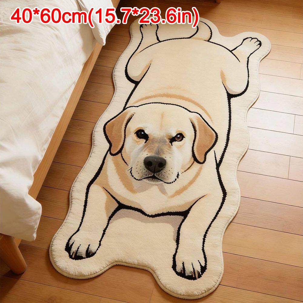 Pet Theme Rug Dog Shaped Rug Decorative Carpet Animal Floor Mat Cute Entryway Mat Bedroom Decor