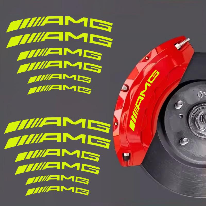 ZJH5   For Mercedes Benz AMG Waterproof Decals High-Temperature Resistant Brake Caliper Car Stickers Reflective Vinyl Wheel Rim Decals