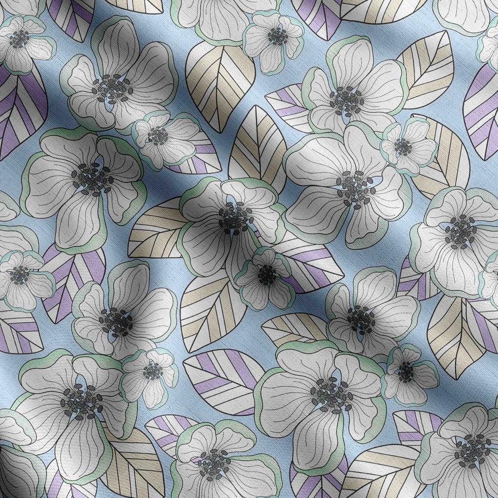 Soimoi Floral Print,  Cotton Cambric Quilting Fabric Sold by The Yard- 42 Inch Wide Medium Weight Cotton Fabric Sewing  Supplies