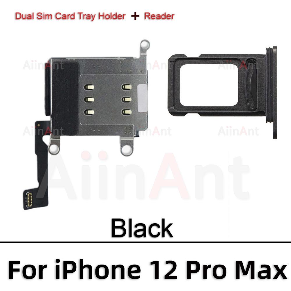 AiinAnt Double Dual Sim Card Reader Holder Adapter Connector Flex Cable For iPhone XR 11 12 13 Pro Max Phone Parts