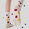 Split Toe Design Mid Tube Socks Breathable Women's Cotton Socks Kawaii Toe Socks  Casual