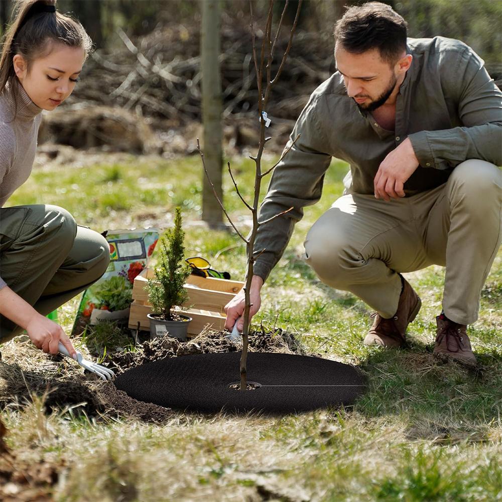 5 шт. нетканого мульчирующего кольца для деревьев, барьер для прополки, круглый защитный коврик для защиты растений, покрытие для садоводства против травы