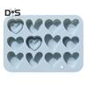 Silicone Moulds 12 Link 6 Different Heart Shape Non-Stick Heat-resistant Food-grade Soft Silicone Molds for Chocolates