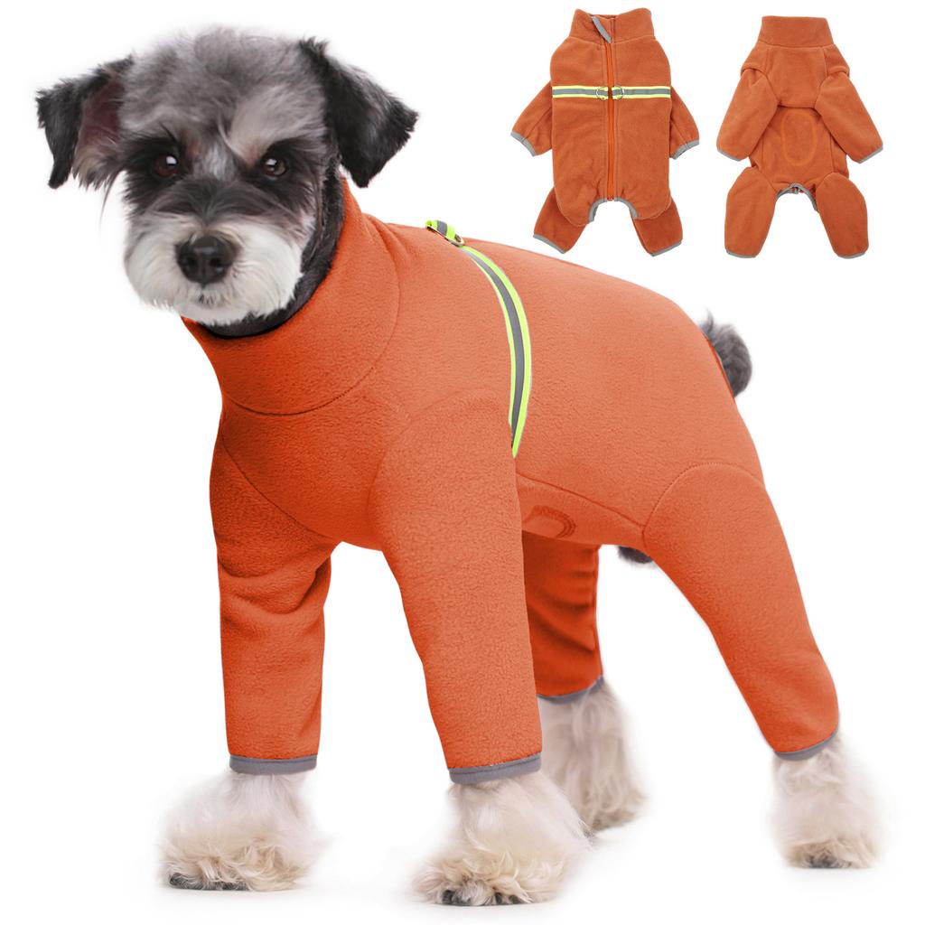 Thick Fleece Dog Clothes for Small Dogs & Puppies, Warm Long Sleeve 4-Leg Winter Coat for Teddy Poodle