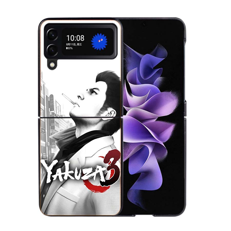 Чехол для телефона игры Yakuza 0 для Samsung Z Flip 7 6 5G Galaxy Z Flip4 Z Flip5 Z Flip3 Черный Жесткий ПК Корпус Защитная Крышка