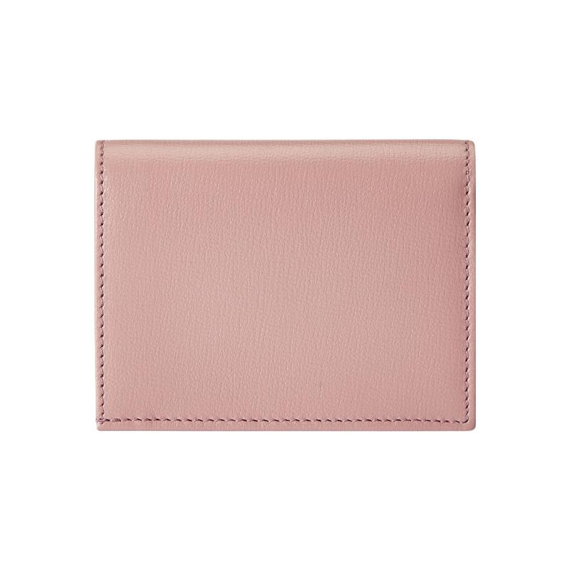 Gucci Horsebit 1955 Horsebit snap closure crystal gold tone accessories leather card holder wallet women's light pink