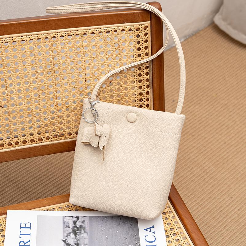New Mini Mobile Phone Bag Bucket Bag Casual Versatile Leather Women's Bag One-shoulder Crossbody Bag Women