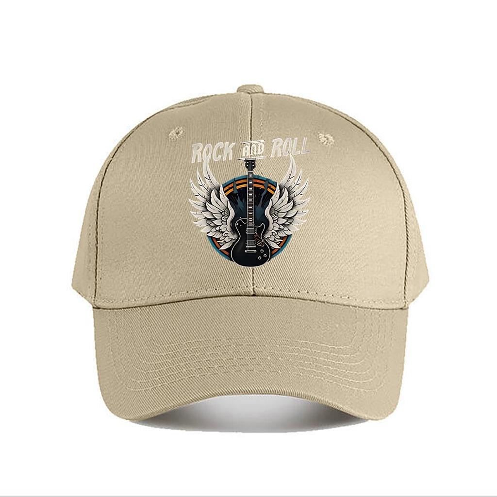 Vintage Rock And Roll Guitar Wings Baseball Cap Fashion Unisex Sunhat Womens Outdoor Sports Snapback Cap