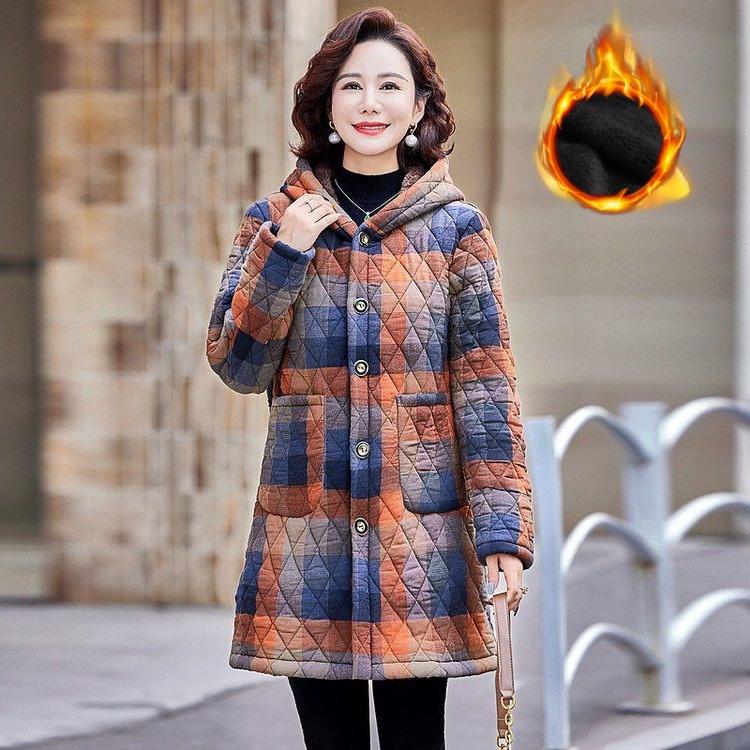 Плюс Бархатная Утепленная Куртка Комбинезон Повседневная Стеганая Куртка Куртка для Мамы Зимняя Плюс Теплая Стеганая Куртка Женская