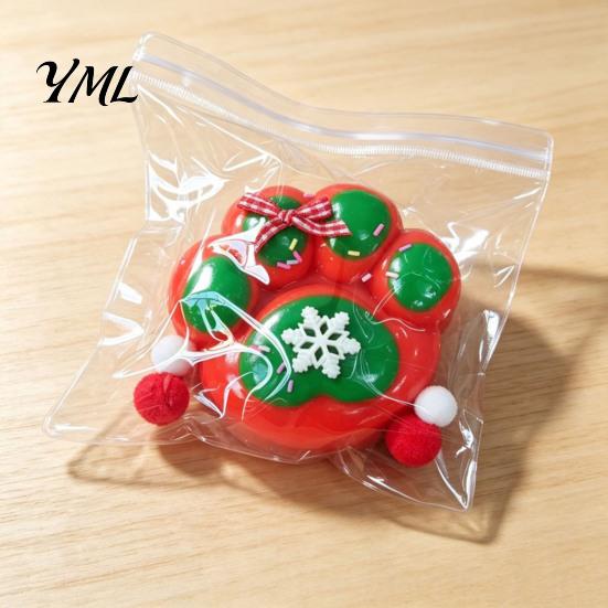 Holiday Party Favors Christmas Snowman Stress Relief Toy, Soft Xmas Tree Squeeze Portable Toy Cat Paw Sensory Fidget Relievers