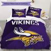 Minnesota Vikings Pattern Bedding uilt Set uilt Cover Pillowcase Home Decoration Birthday Gift (1*duvet cover + 2*pillowcase without core)